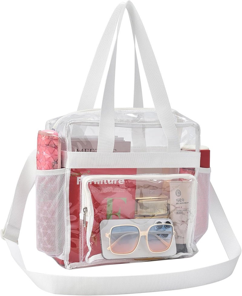 Busiuw Clear Bag for Stadium Events 12x12x6, Clear Bag Clear Tote Bag with Reinforced Straps for Sporting Events Travel - Image 1